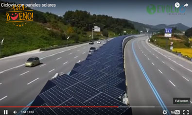 Ciclovía con paneles solares